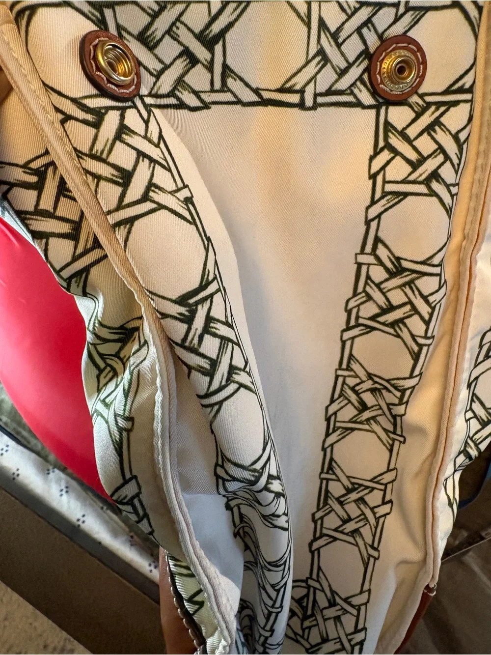 Tory Burch Ella Tote. Nylon Bird Theme. Callout